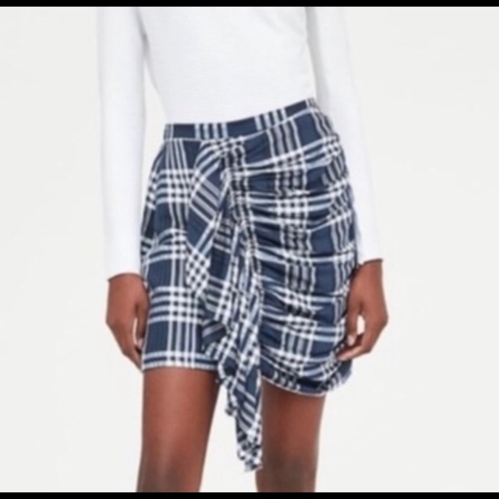 Zara plaid mini skirt